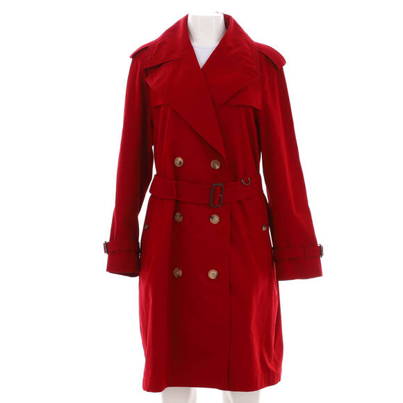 BurberryWomen's Double Breasted Belted Mid-Length Trench Coat Cotton